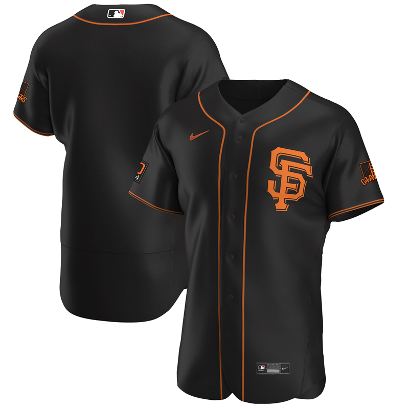 2020 MLB Men San Francisco Giants Nike Black Alternate 2020 Authentic Team Jersey 1